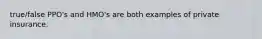 true/false PPO's and HMO's are both examples of private insurance.