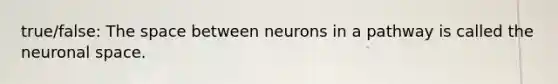 true/false: The space between neurons in a pathway is called the neuronal space.