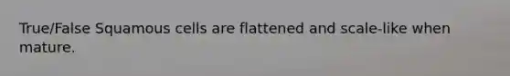 True/False Squamous cells are flattened and scale-like when mature.