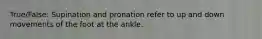 True/False: Supination and pronation refer to up and down movements of the foot at the ankle.