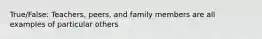 True/False: Teachers, peers, and family members are all examples of particular others