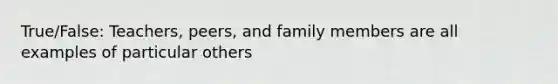 True/False: Teachers, peers, and family members are all examples of particular others