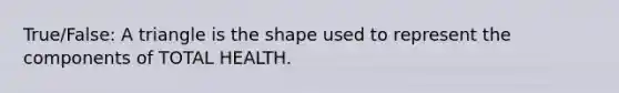 True/False: A triangle is the shape used to represent the components of TOTAL HEALTH.