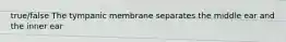 true/false The tympanic membrane separates the middle ear and the inner ear