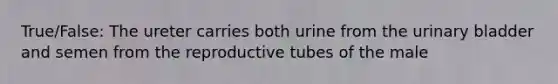 True/False: The ureter carries both urine from the urinary bladder and semen from the reproductive tubes of the male