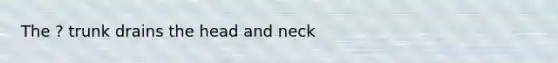 The ? trunk drains the head and neck