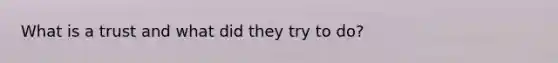 What is a trust and what did they try to do?