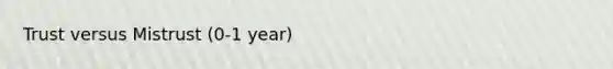 Trust versus Mistrust (0-1 year)