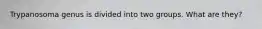 Trypanosoma genus is divided into two groups. What are they?