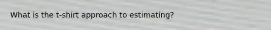 What is the t-shirt approach to estimating?