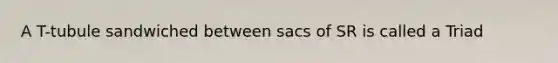 A T-tubule sandwiched between sacs of SR is called a Triad