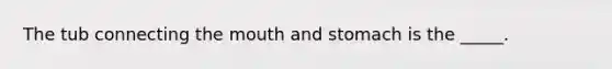 The tub connecting the mouth and stomach is the _____.
