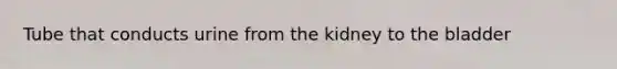 Tube that conducts urine from the kidney to the bladder