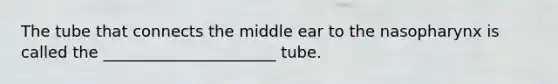 The tube that connects the middle ear to the nasopharynx is called the ______________________ tube.