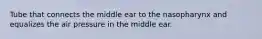 Tube that connects the middle ear to the nasopharynx and equalizes the air pressure in the middle ear.