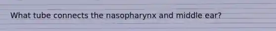 What tube connects the nasopharynx and middle ear?