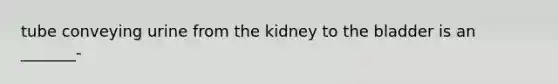 tube conveying urine from the kidney to the bladder is an _______-