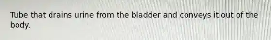 Tube that drains urine from the bladder and conveys it out of the body.