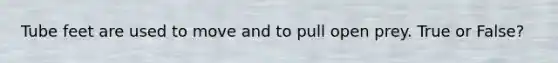 Tube feet are used to move and to pull open prey. True or False?