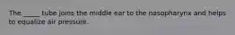 The _____ tube joins the middle ear to the nasopharynx and helps to equalize air pressure.