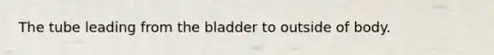 The tube leading from the bladder to outside of body.