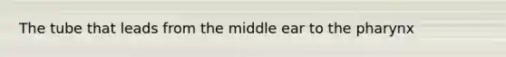 The tube that leads from the middle ear to the pharynx