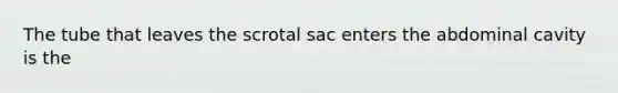 The tube that leaves the scrotal sac enters the abdominal cavity is the