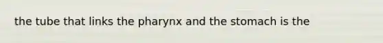 the tube that links the pharynx and the stomach is the