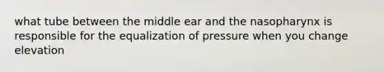 what tube between the middle ear and the nasopharynx is responsible for the equalization of pressure when you change elevation