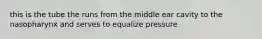 this is the tube the runs from the middle ear cavity to the nasopharynx and serves to equalize pressure