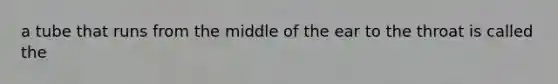 a tube that runs from the middle of the ear to the throat is called the