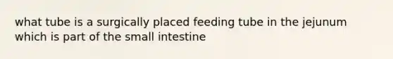 what tube is a surgically placed feeding tube in the jejunum which is part of the small intestine