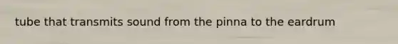 tube that transmits sound from the pinna to the eardrum