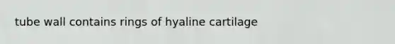 tube wall contains rings of hyaline cartilage