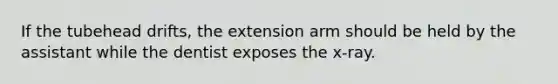 If the tubehead drifts, the extension arm should be held by the assistant while the dentist exposes the x-ray.