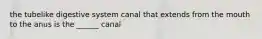 the tubelike digestive system canal that extends from the mouth to the anus is the ______ canal