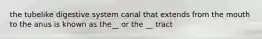 the tubelike digestive system canal that extends from the mouth to the anus is known as the__ or the __ tract