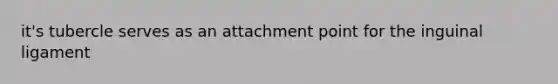 it's tubercle serves as an attachment point for the inguinal ligament