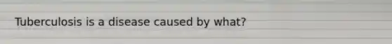 Tuberculosis is a disease caused by what?