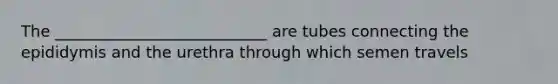 The ___________________________ are tubes connecting the epididymis and the urethra through which semen travels