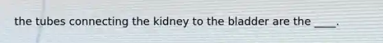 the tubes connecting the kidney to the bladder are the ____.