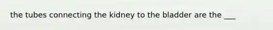 the tubes connecting the kidney to the bladder are the ___