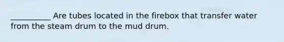 __________ Are tubes located in the firebox that transfer water from the steam drum to the mud drum.