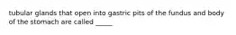 tubular glands that open into gastric pits of the fundus and body of the stomach are called _____