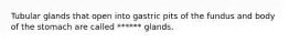 Tubular glands that open into gastric pits of the fundus and body of the stomach are called ****** glands.