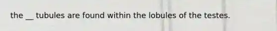 the __ tubules are found within the lobules of the testes.