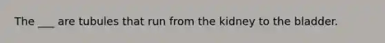 The ___ are tubules that run from the kidney to the bladder.