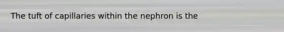 The tuft of capillaries within the nephron is the