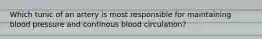 Which tunic of an artery is most responsible for maintaining blood pressure and continous blood circulation?