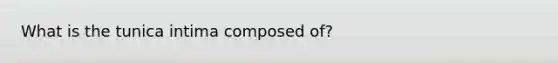 What is the tunica intima composed of?